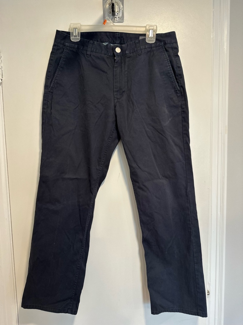 Bonobos Stretch Inner Plaid Chino Pants 33x30 Slim Fit Dusty Navy Straight Leg.